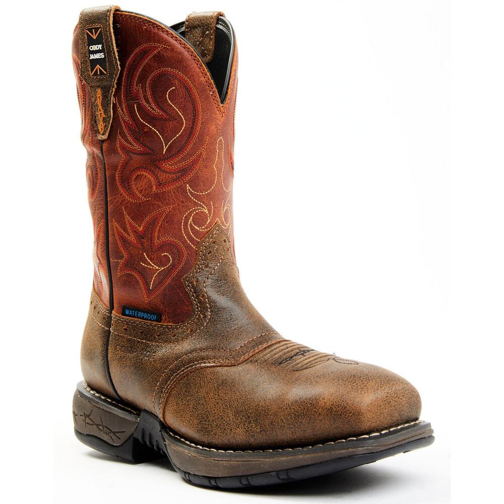 NEW Cody James Nano Lite Waterproof Western Work Boots Composite Toe Brown Ranch